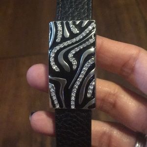 Zebra pattern bracelet and matching necklace